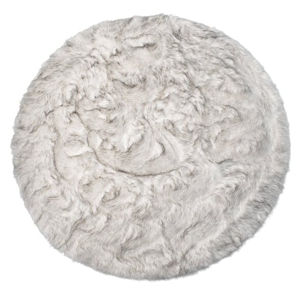 Luxe Home Decor Arlington Faux Sheepskin Circular Rug | 1-Piece | Gradient grey - Picture 1 of 3